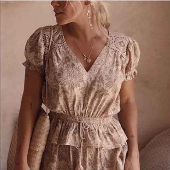 Spell and the Gypsy Lioness Cap Sleeve top peplum babydoll floral paisley XL - Picture 5 of 14